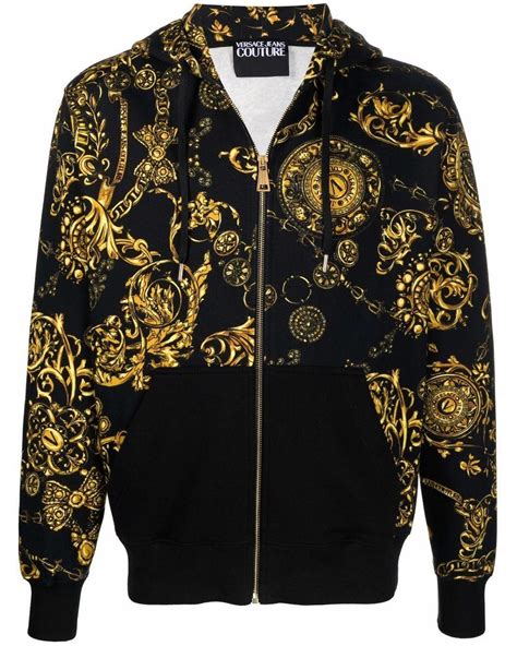 versace black hoodie sleeveless|Versace hoodie men's sale.